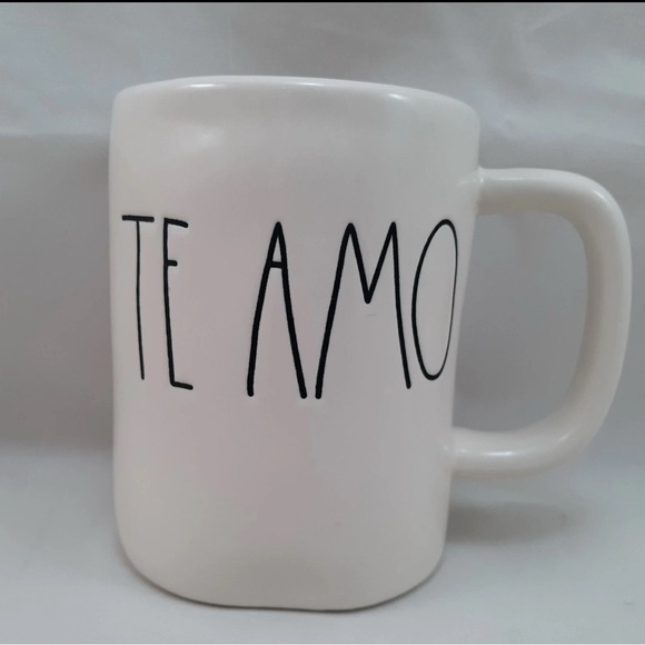 Rae Dunn Other - Rae Dunn Te Amo Espanol Coffee Tea Mug White Ceramic Black Letters New Magenta